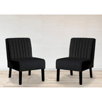 US Pride Nightingale Velvet Stripe Back Accent Chair Set of 2