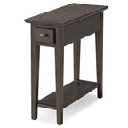 Teegan Solid Wood Narrow Side End Table with Shelf and Drawer