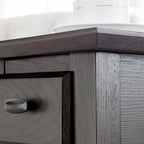 Teegan Solid Wood Narrow Side End Table with Shelf and Drawer