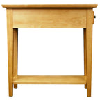 Teegan Solid Wood Narrow Side End Table with Shelf and Drawer