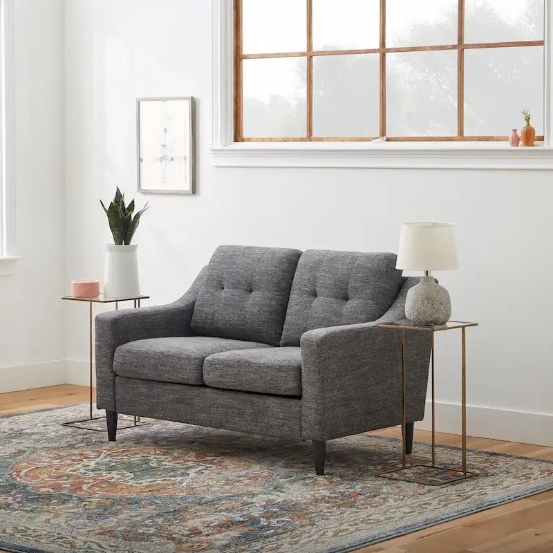 Brookside Ellen 54 Upholstered Scooped Arm Loveseat