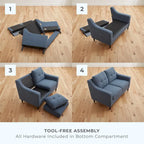 Brookside Ellen 54 Upholstered Scooped Arm Loveseat