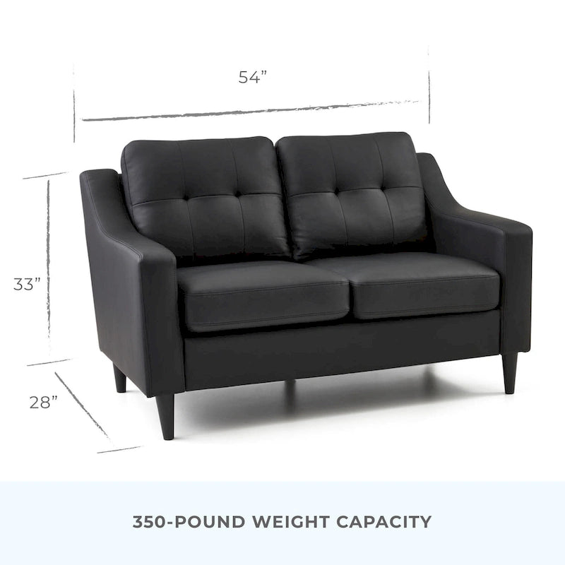 Brookside Ellen 54 Upholstered Scooped Arm Loveseat