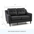 Brookside Ellen 54 Upholstered Scooped Arm Loveseat