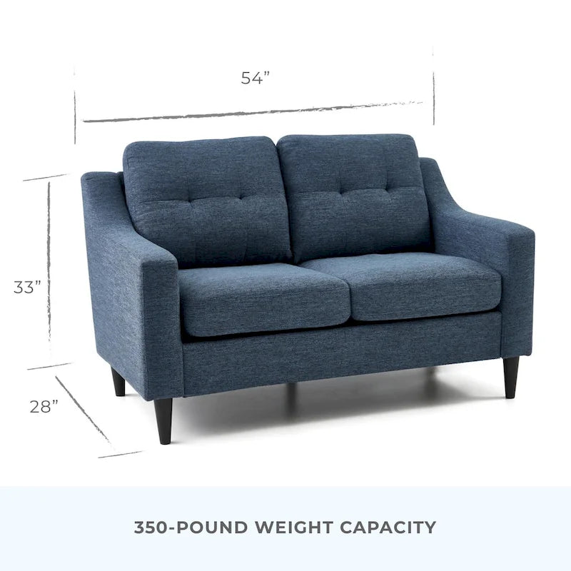 Brookside Ellen 54 Upholstered Scooped Arm Loveseat