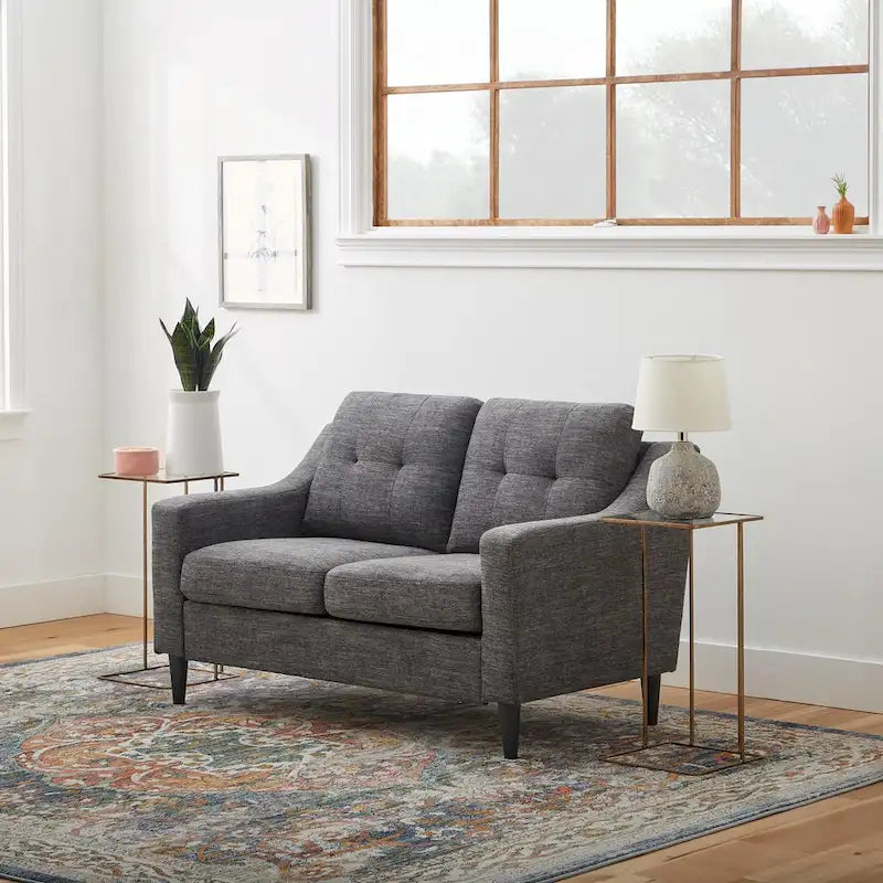 Brookside Ellen 54 Upholstered Scooped Arm Loveseat