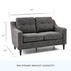 Brookside Ellen 54 Upholstered Scooped Arm Loveseat