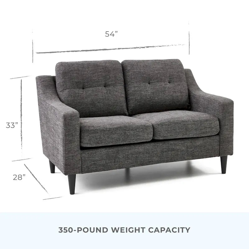 Brookside Ellen 54 Upholstered Scooped Arm Loveseat