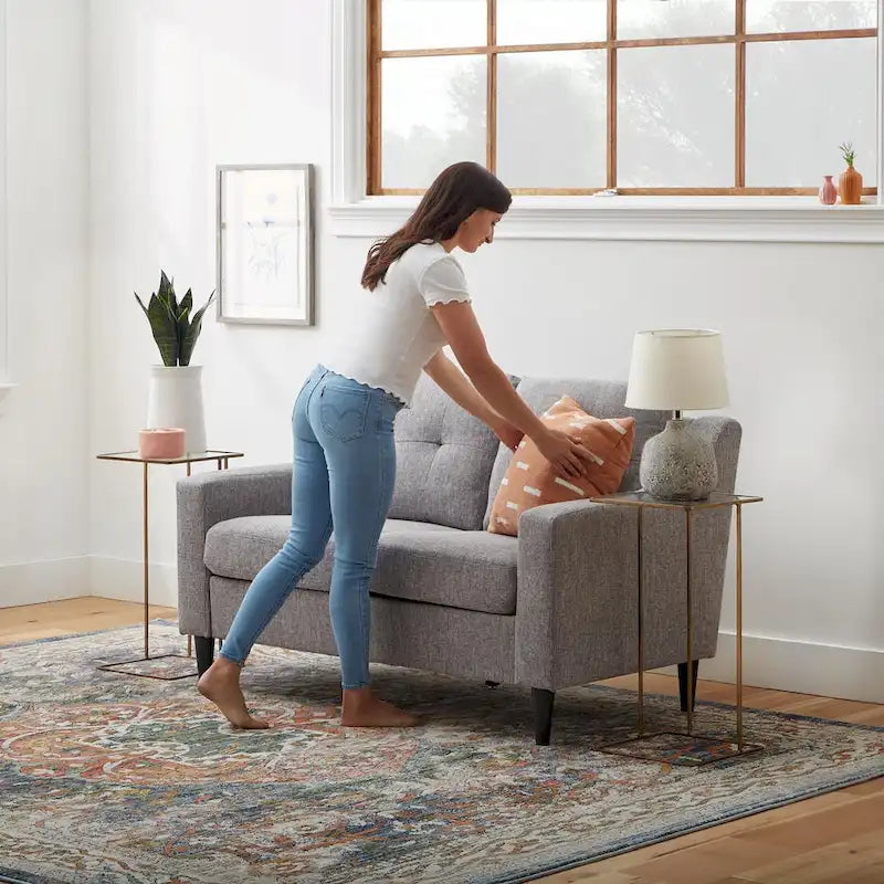 Brookside Ellen 54 Upholstered Scooped Arm Loveseat