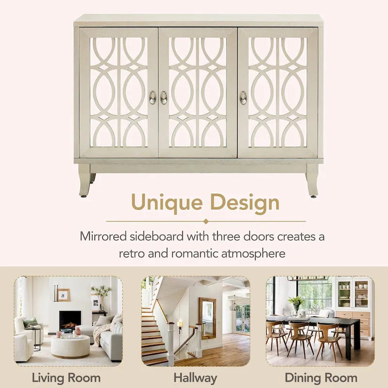 Sideboard with 3 Glass Doors