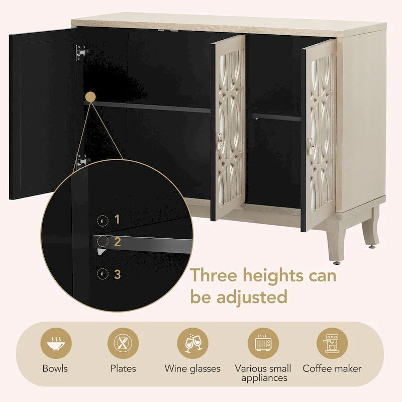 Sideboard with 3 Glass Doors