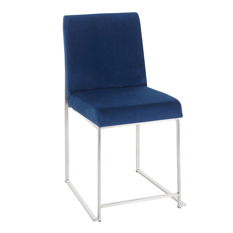 Silver Orchid Forrest High Back Stainless Steel Dining Chair (Set of 2)