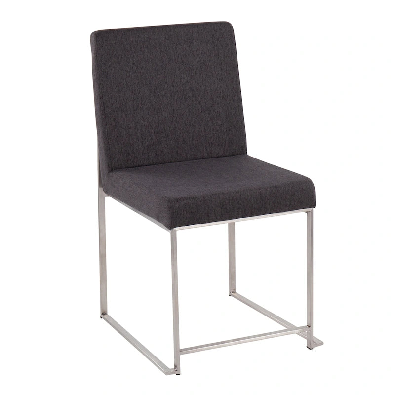 Silver Orchid Forrest High Back Stainless Steel Dining Chair (Set of 2)