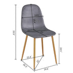 HomyLin Dining Chair Set of 4 Upholstered Fabric Low Back Armless