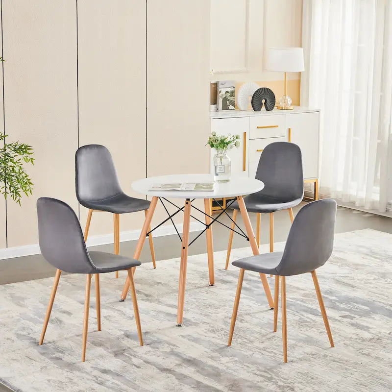 HomyLin Dining Chair Set of 4 Upholstered Fabric Low Back Armless
