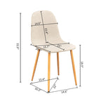 HomyLin Dining Chair Set of 4 Upholstered Fabric Low Back Armless