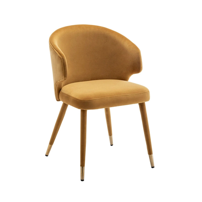 Porthos Home Ryn Velvet Dining Chairs with Gold Trim, Set of 2