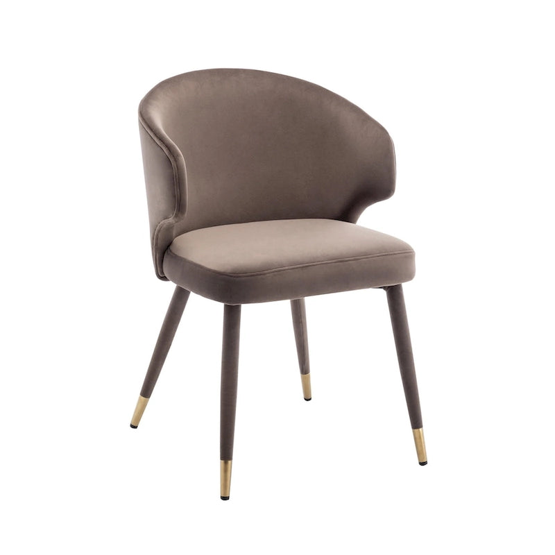 Porthos Home Ryn Velvet Dining Chairs with Gold Trim, Set of 2