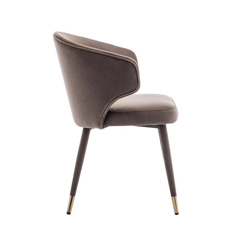 Porthos Home Ryn Velvet Dining Chairs with Gold Trim, Set of 2