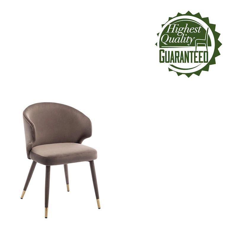 Porthos Home Ryn Velvet Dining Chairs with Gold Trim, Set of 2