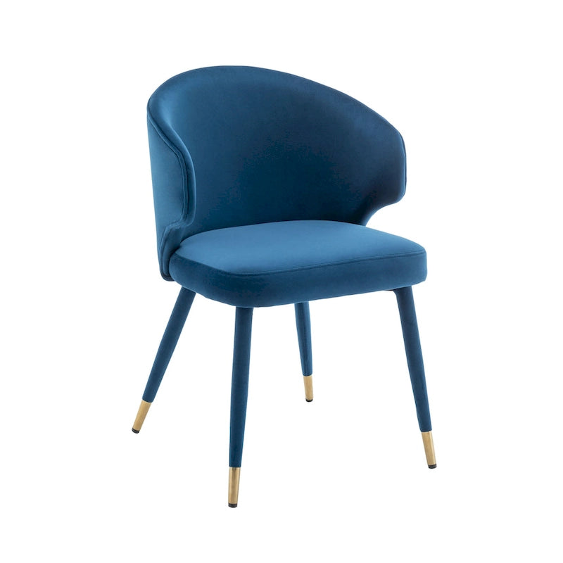 Porthos Home Ryn Velvet Dining Chairs with Gold Trim, Set of 2