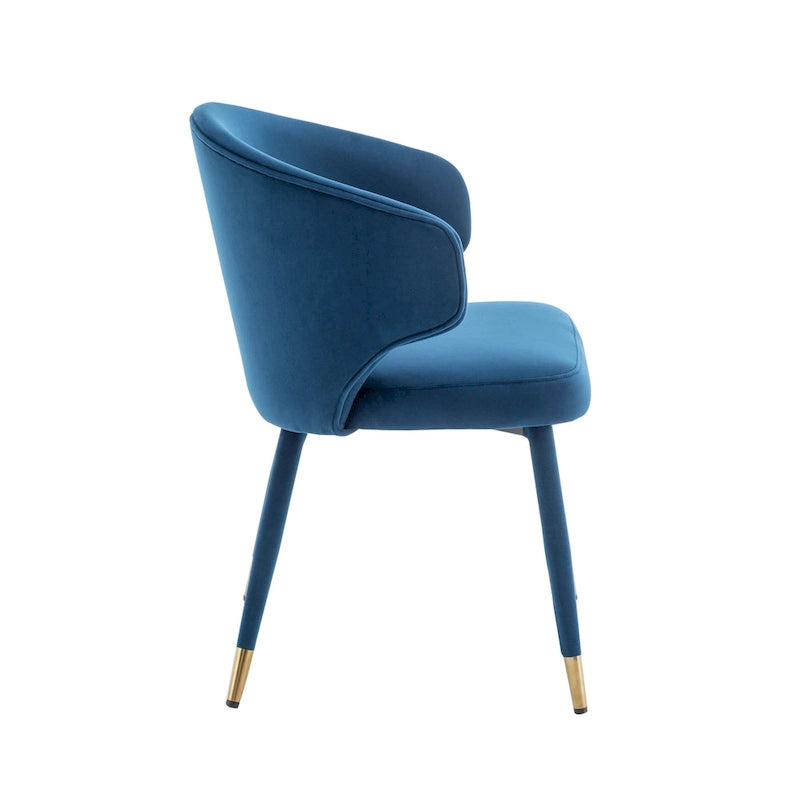 Porthos Home Ryn Velvet Dining Chairs with Gold Trim, Set of 2