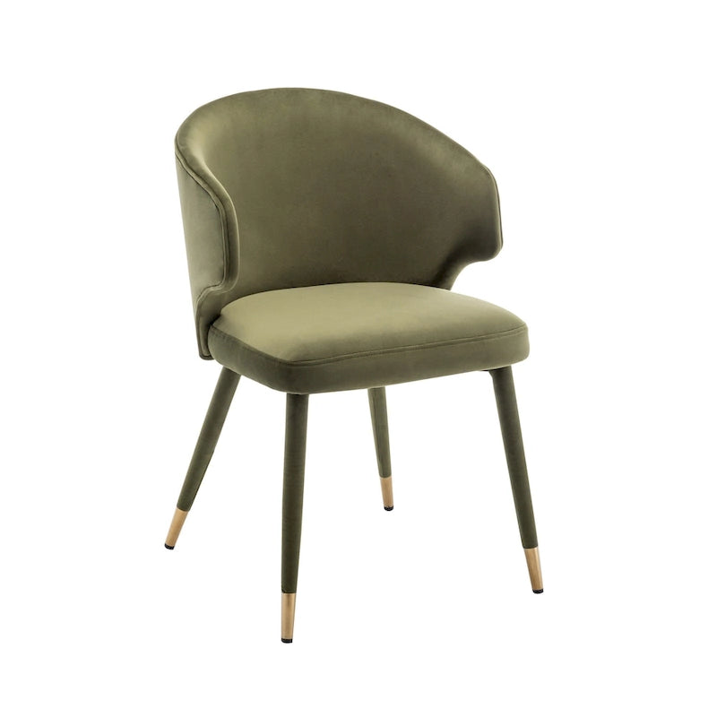 Porthos Home Ryn Velvet Dining Chairs with Gold Trim, Set of 2