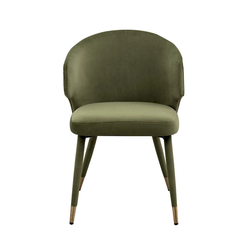 Porthos Home Ryn Velvet Dining Chairs with Gold Trim, Set of 2