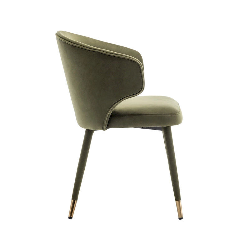 Porthos Home Ryn Velvet Dining Chairs with Gold Trim, Set of 2