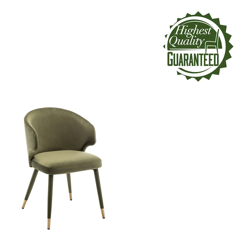 Porthos Home Ryn Velvet Dining Chairs with Gold Trim, Set of 2