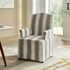 Alethea Upholstered Slipcover Arm Dining Chair with Soild Wood Legs by HULALA HOME