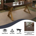 7-Piece  Walut Wood Dining Table with Velvet Chair Dining Chair