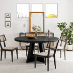 Round Dining Table for 4, 47 Inch Farmhouse Kitchen Table Small Dinner Table