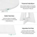 Round Dining Table for 4, 47 Inch Farmhouse Kitchen Table Small Dinner Table