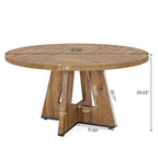 Round Dining Table for 4, 47 Inch Farmhouse Kitchen Table Small Dinner Table