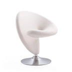 Manhattan Comfort Curl Chrome Wool Blend Swivel Accent Chair (Set of 2)
