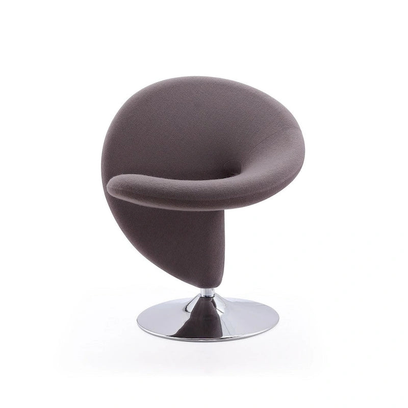 Manhattan Comfort Curl Chrome Wool Blend Swivel Accent Chair (Set of 2)