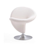 Manhattan Comfort Curl Chrome Wool Blend Swivel Accent Chair (Set of 2)