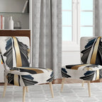 Black And Gold Cubic Expression VII Upholstered Modern & Contemporary Accent Chair and Modern Arm Chair