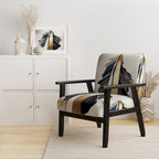 Black And Gold Cubic Expression VII Upholstered Modern & Contemporary Accent Chair and Modern Arm Chair