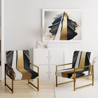 Black And Gold Cubic Expression VII Upholstered Modern & Contemporary Accent Chair and Modern Arm Chair