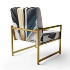 Black And Gold Cubic Expression VII Upholstered Modern & Contemporary Accent Chair and Modern Arm Chair