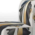 Black And Gold Cubic Expression VII Upholstered Modern & Contemporary Accent Chair and Modern Arm Chair