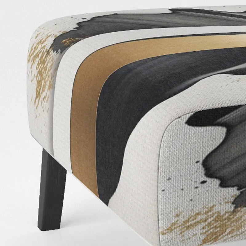 Black And Gold Cubic Expression VII Upholstered Modern & Contemporary Accent Chair and Modern Arm Chair