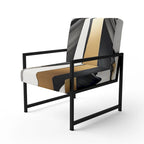Black And Gold Cubic Expression VII Upholstered Modern & Contemporary Accent Chair and Modern Arm Chair