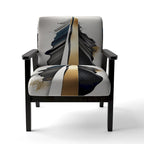 Black And Gold Cubic Expression VII Upholstered Modern & Contemporary Accent Chair and Modern Arm Chair