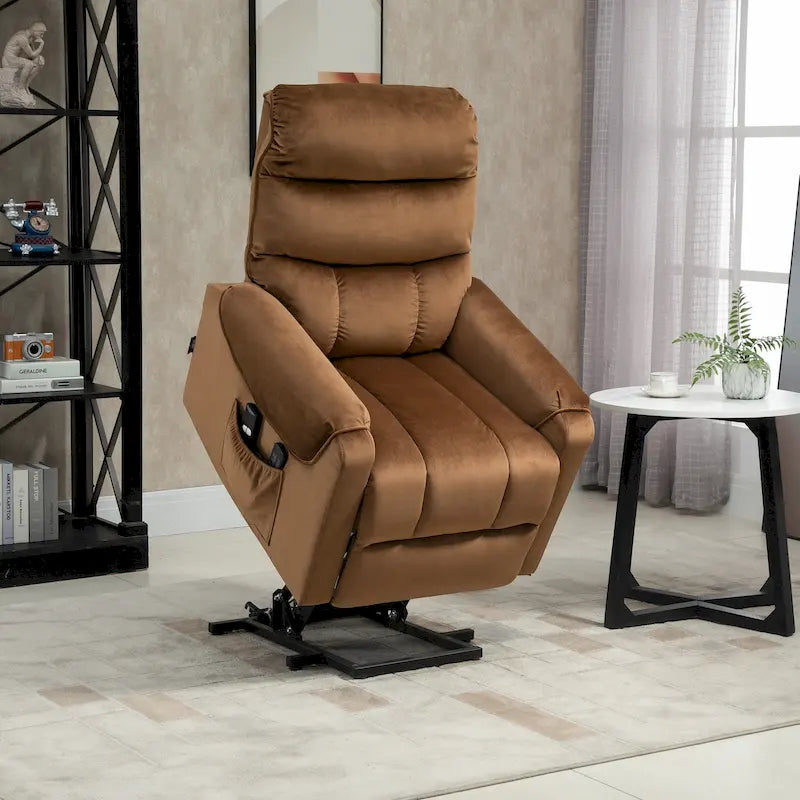 Electric Power Lift Recliner, Upholstered Vibration Massage Chair with Remote Control
