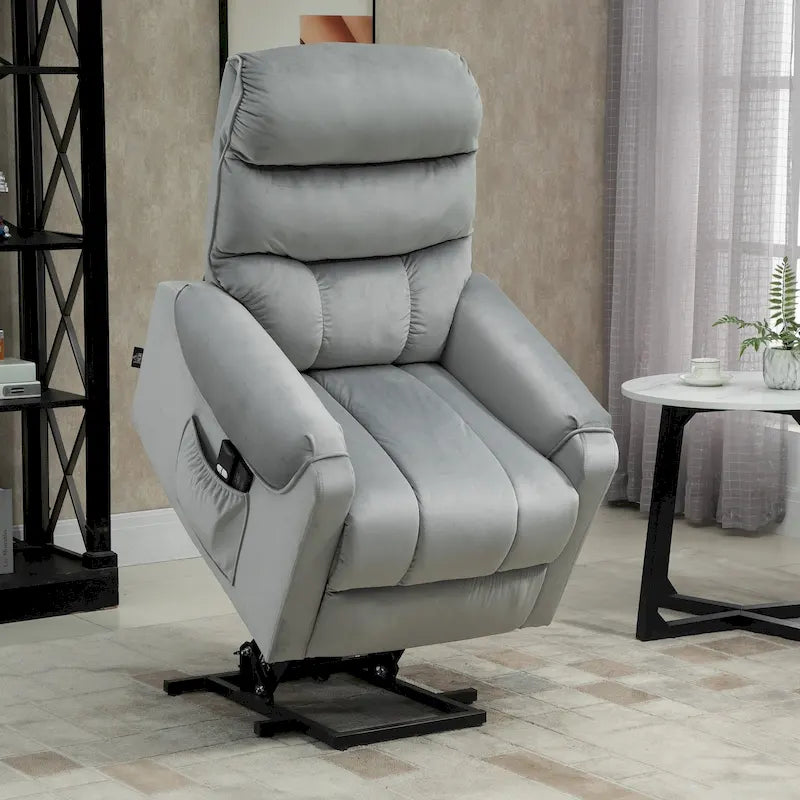Electric Power Lift Recliner, Upholstered Vibration Massage Chair with Remote Control