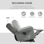Electric Power Lift Recliner, Upholstered Vibration Massage Chair with Remote Control