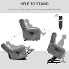 Electric Power Lift Recliner, Upholstered Vibration Massage Chair with Remote Control